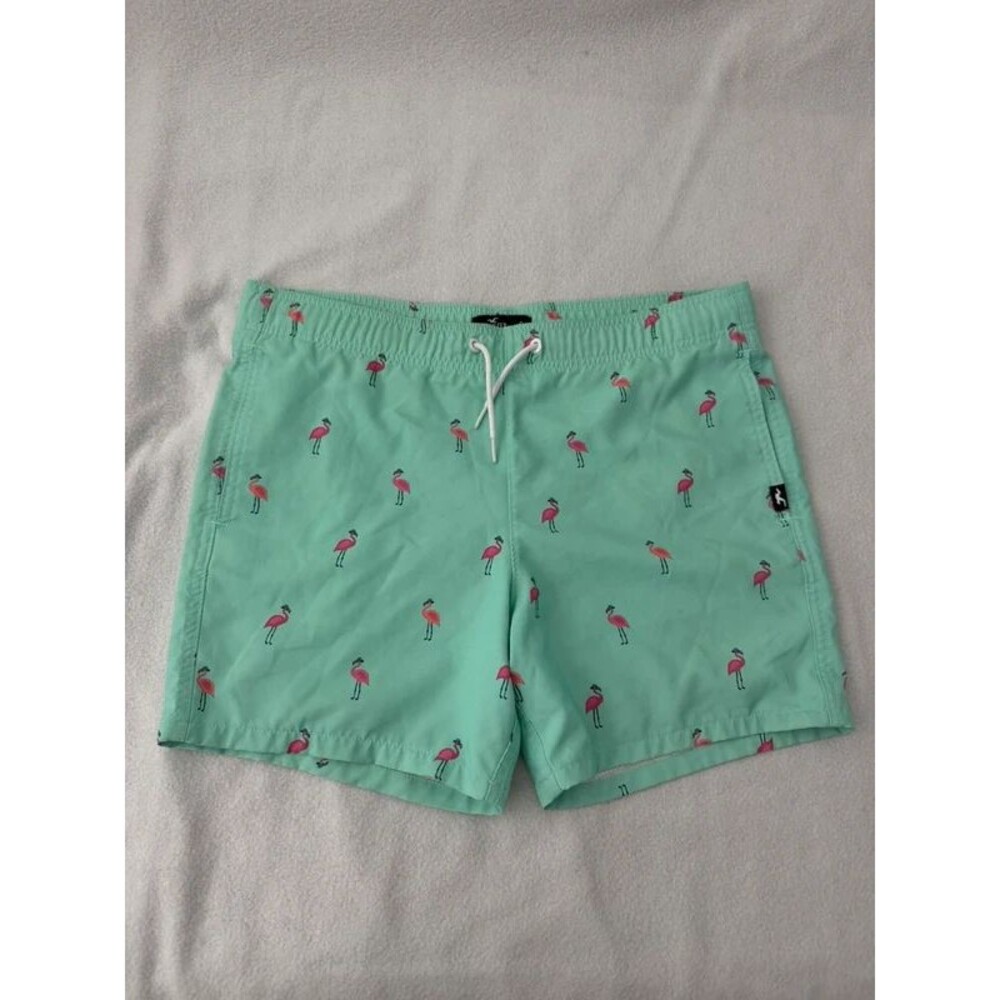Hollister Men’s Swim Trunks – Flamingo Print – Size Small